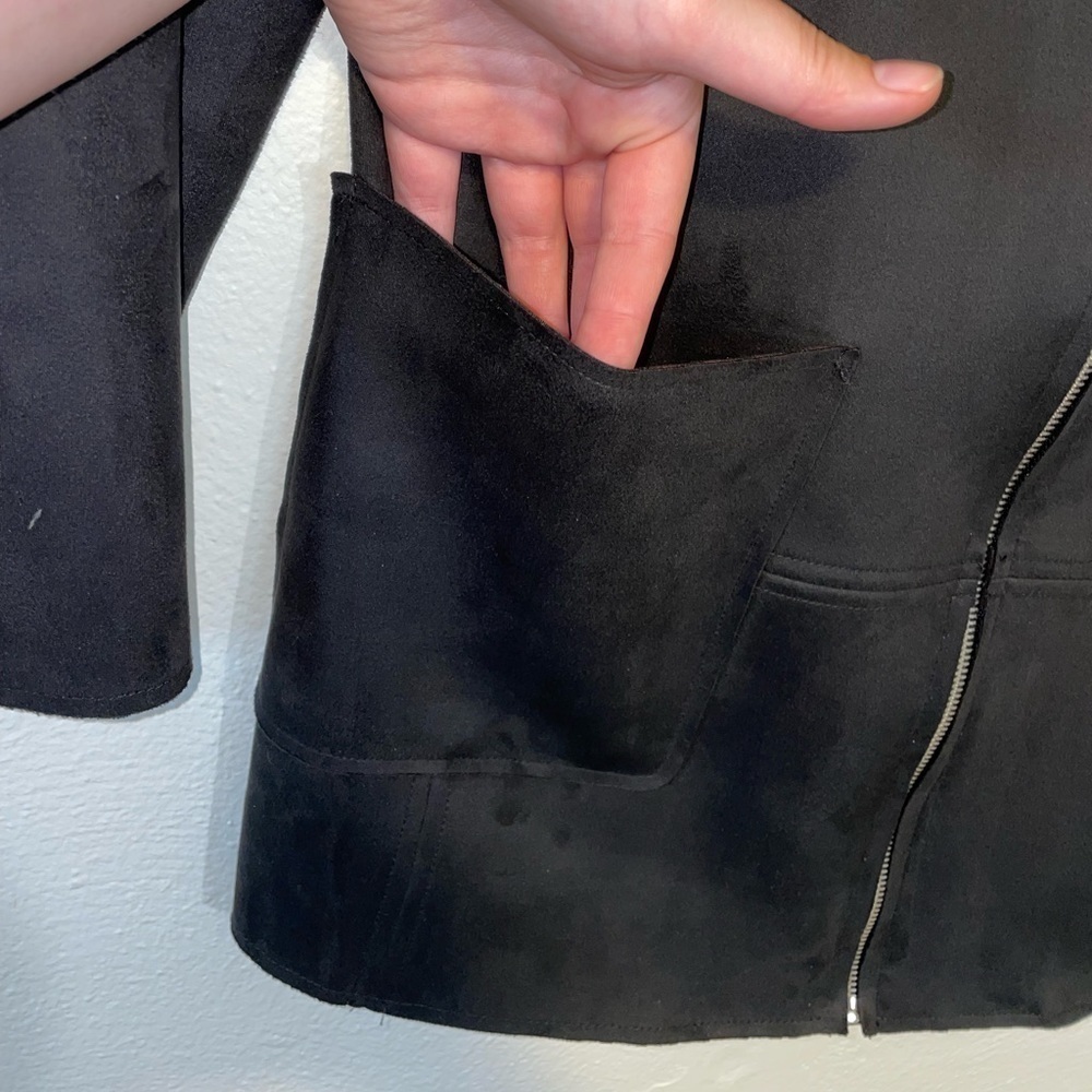 Zara Basic Collection Faux Suede Patch Pocket Ful… - image 2